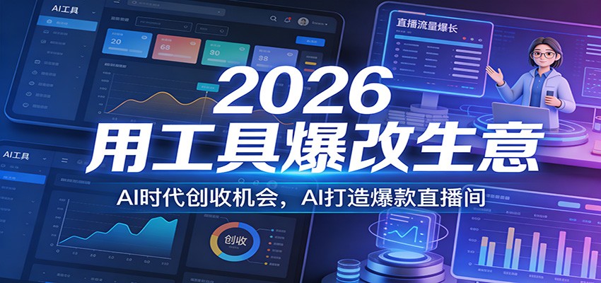 2026用工具爆改生意，AI时代创收机会，AI打造爆款直播间-恒创联盟资源网