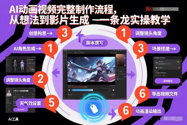 AI动画视频完整制作流程,从想法到影片生成一条龙实操教学-恒创联盟资源网