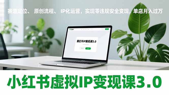 小红书虚拟IP变现课3.0,赛道定位、原创流程、IP化运营,实现零违规安全变现,单店月入过万-恒创联盟资源网