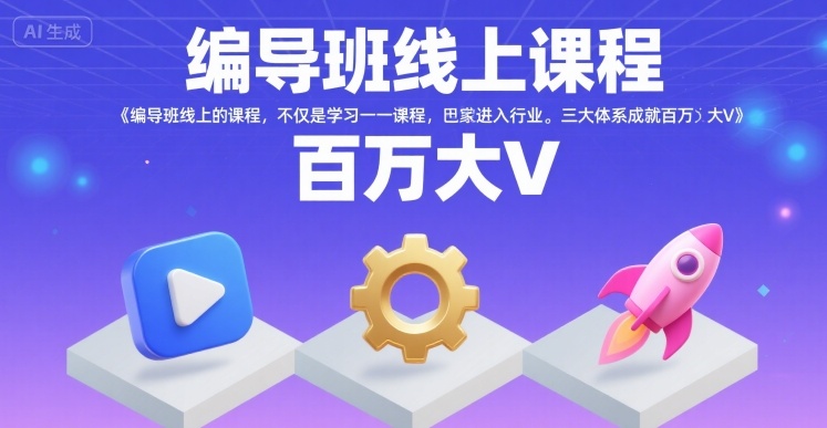 编导班线上课程，不仅是学习一门课程，更是进入一个行业，三大体系成就百万大V-恒创联盟资源网