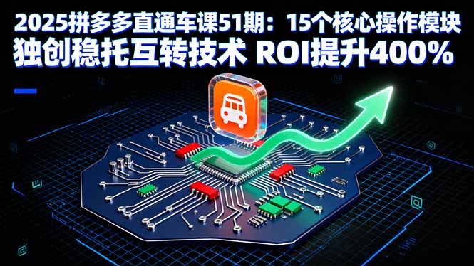 2025拼多多直通车课51期：15个核心操作模块 独创稳托互转技术 ROI提升400%-恒创联盟资源网