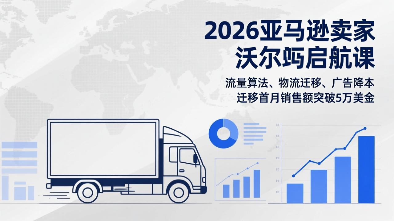 2026亚马逊卖家沃尔玛启航课，流量算法、物流迁移、广告降本，迁移首月销售额突破5万美金-恒创联盟资源网