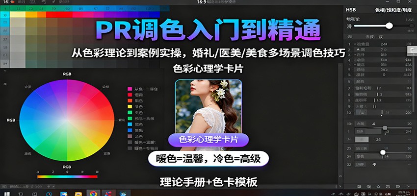 PR调色入门到精通：从色彩理论到案例实操，婚礼/医美/美食多场景调色技巧-恒创联盟资源网
