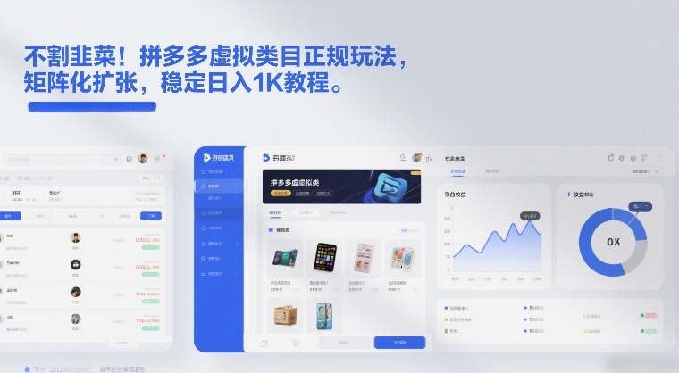 不割韭菜!拼多多虚拟类目正规玩法,矩阵化扩张,稳定日入1K教程【揭秘】-恒创联盟资源网
