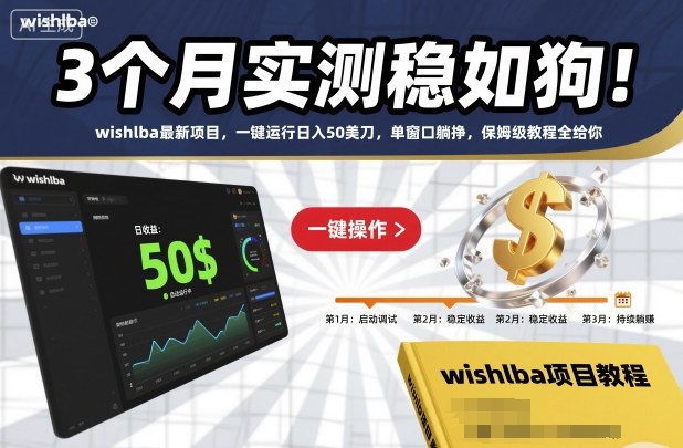 3个月实测稳如狗!wishlba最新项目,一键运行日入50美刀,单窗口躺挣,保姆级教程全给你【揭秘】-恒创联盟资源网