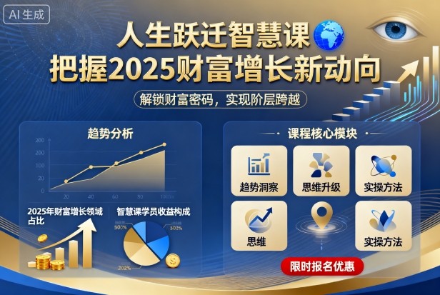 人生跃迁智慧课，把据2025财富增长新动向-恒创联盟资源网