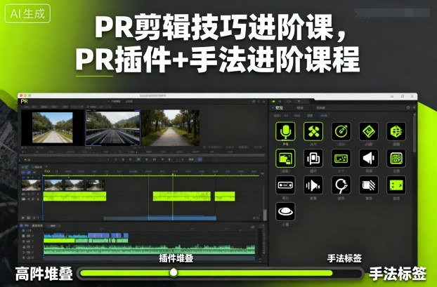 PR剪辑技巧进阶课，PR插件+手法进阶课程-恒创联盟资源网