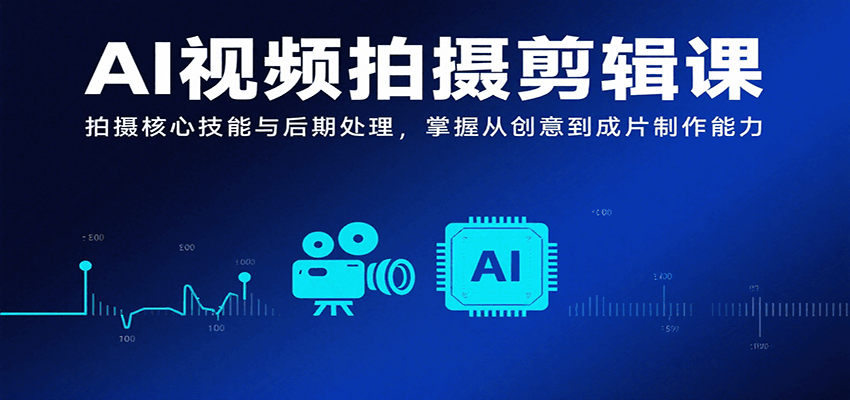 AI视频拍摄剪辑课，拍摄核心技能与后期处理，掌握从创意到成片制作能力-恒创联盟资源网