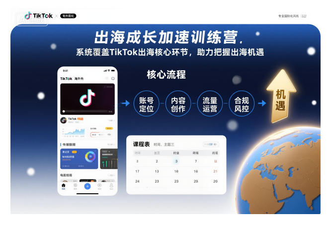 出海成长加速训练营,系统覆盖TikTok出海核心环节,助力把握出海机遇(更新)-恒创联盟资源网