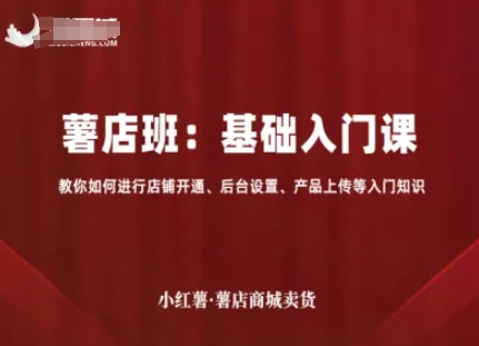 小红薯薯店商城卖货,基础入门课,教你如何进行店铺开通、后台设置、产品上传等入门知识-恒创联盟资源网