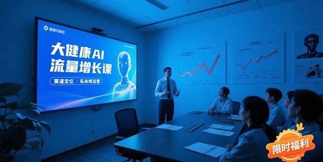 大健康AI流量增长课8.0，赛道定位方法论，AI数字人内容生产，私域转化运营-恒创联盟资源网