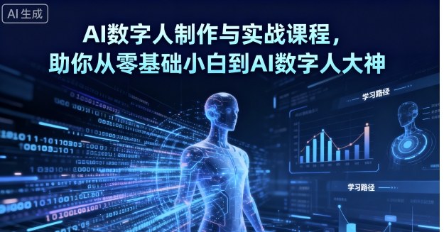 AI数字人制作与实战课程，助你从零基础小白到AI数字人大神-恒创联盟资源网