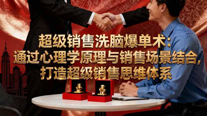 超级销售洗脑爆单术：通过心理学原理与销售场景结合,打造超级销售思维体系-恒创联盟资源网
