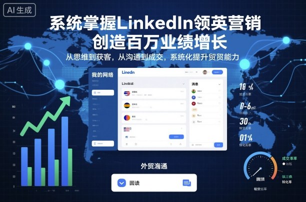 系统掌握LinkedIn领英营销，创造百万业绩增长，从思维到获客，从沟通到成交，系统化提升外贸能力-恒创联盟资源网