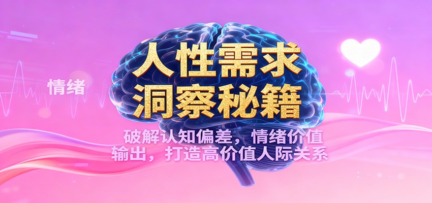 人性需求洞察秘籍，破解认知偏差，情绪价值输出，打造高价值人际关系-恒创联盟资源网