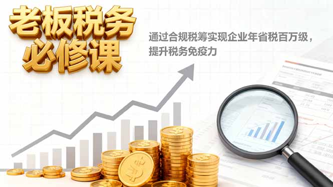 老板税务必修课，通过合规税筹实现企业年省税百万级，提升税务免疫力-恒创联盟资源网