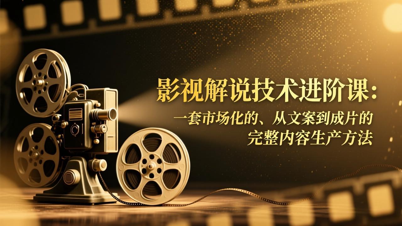 影视解说技术进阶课：一套市场化的、从文案到成片的完整内容生产方法-恒创联盟资源网