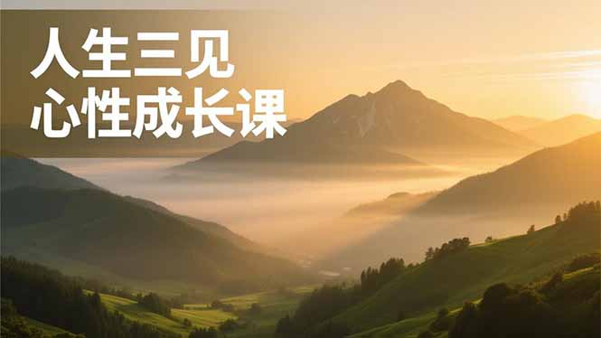人生三见心性成长课，见天地众生自己，搞透人性安顿身心，活出清晰自我，内在富足无价-恒创联盟资源网