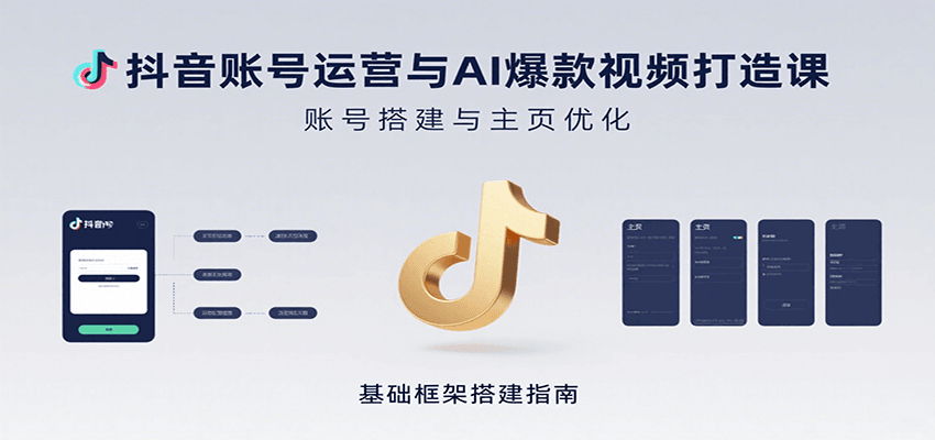 抖音账号运营与AI爆款视频打造课:含账号搭建、运营及多种AI特效视频制作方法-恒创联盟资源网