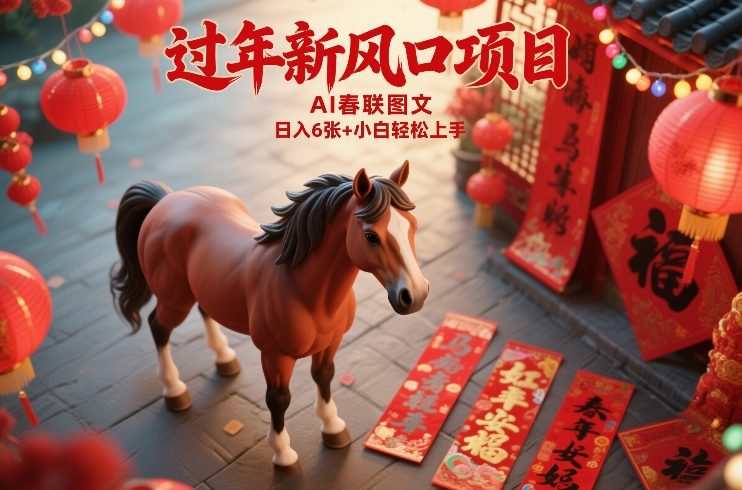 过年新风口项目，用ai春联图文，日入6张+小白轻松上手【揭秘】-恒创联盟资源网
