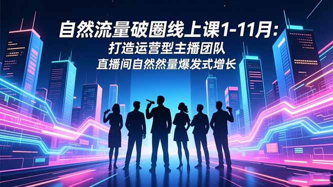自然流量破圈线上课1-11月:打造运营型主播团队 直播间自然流量爆发式增长-恒创联盟资源网