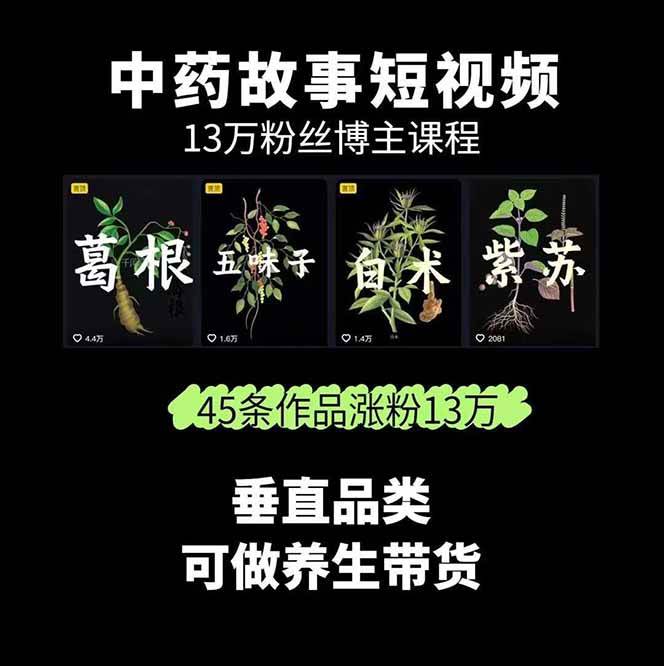 图片[2]-中药文化赛道：溯源故事开发，AI工具实战，平台运营，全方位解锁中医流量变现新路径-恒创联盟资源网