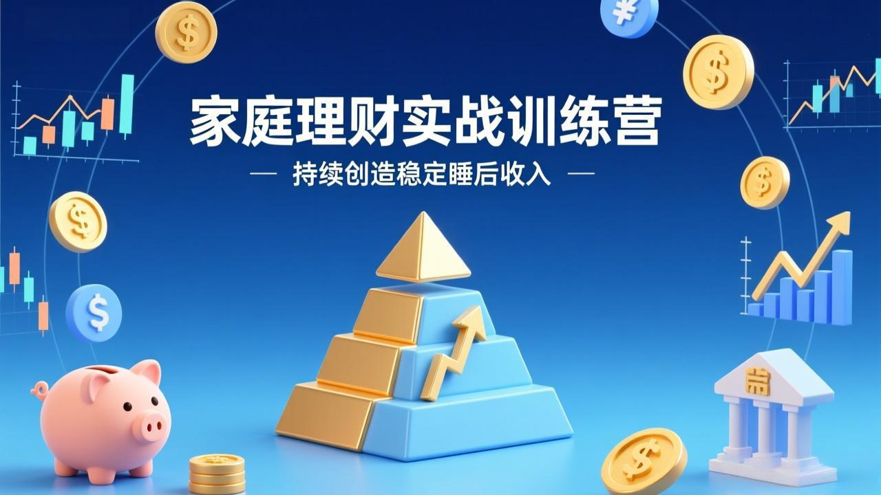 家庭理财实战训练营：从0到1建体系，三阶进阶层层递进，助你持续创造稳定睡后收入-恒创联盟资源网