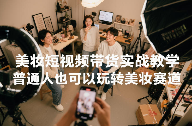 美妆短视频带货实战教学,普通人也可以玩转美妆赛道-恒创联盟资源网