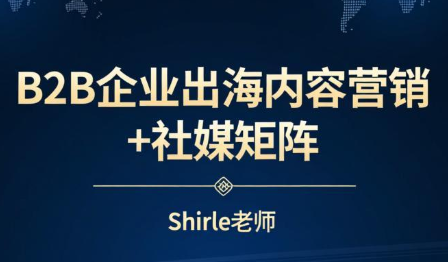 shirle老师·B2B企业出海内容营销+社媒矩阵-恒创联盟资源网