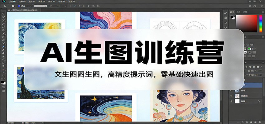 AI生图训练营：文生图图生图，高精度提示词，零基础快速出图-恒创联盟资源网