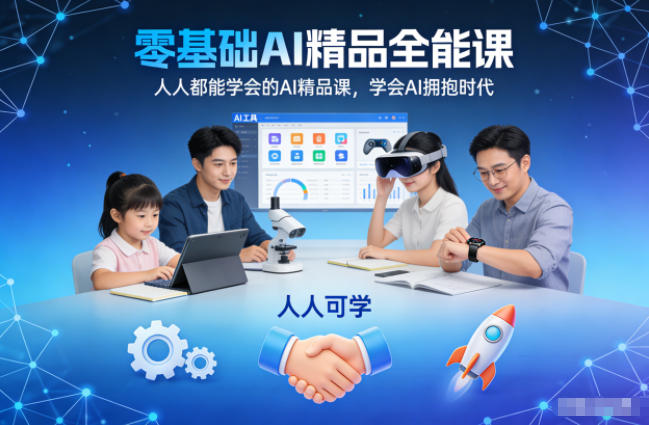 零基础AI精品全能课，人人都能学会的AI精品课，学会AI拥抱时代-恒创联盟资源网