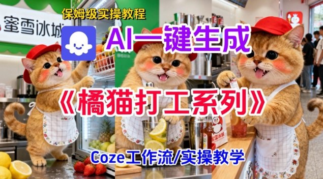 Coze扣子工作流一键生成胖橘猫打工短视频，保姆级实操搭建教学-恒创联盟资源网