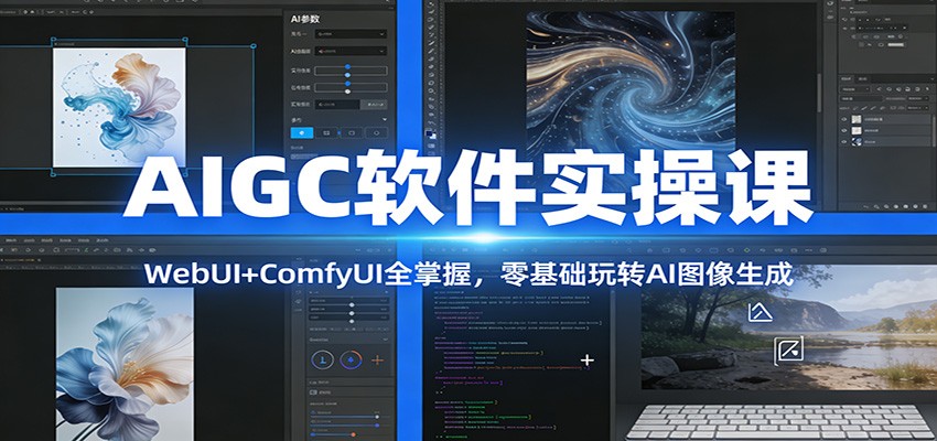 AIGC软件实操课：WebUI+ComfyUI全掌握，零基础玩转AI图像生成-恒创联盟资源网