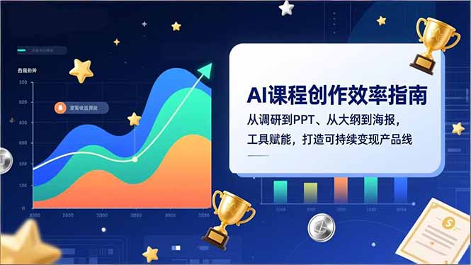 AI课程创作效率指南，从调研到PPT、从大纲到海报，工具赋能，打造可持续变现产品线-恒创联盟资源网