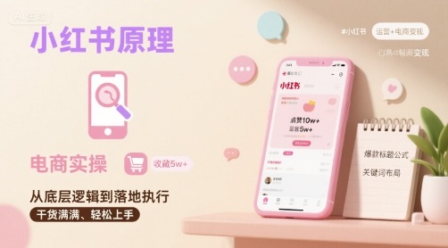 小红书原理以及详细实操流程，小红书电商教程-恒创联盟资源网