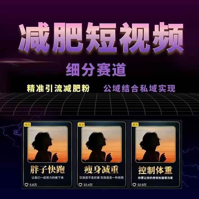 图片[2]-减肥短视频运营实战课：含素材制作、剪映教学，讲精准引流、变现设计与内容模板技巧-恒创联盟资源网