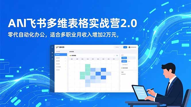 AI+飞书多维表格实战营2.0:零代码自动化办公,适合多职业月收入增加2万元-恒创联盟资源网