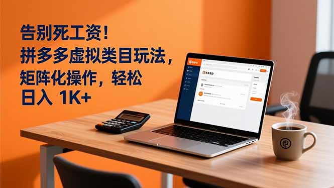 告别死工资！拼多多虚拟类目玩法，矩阵化操作，轻松日入 1K+-恒创联盟资源网