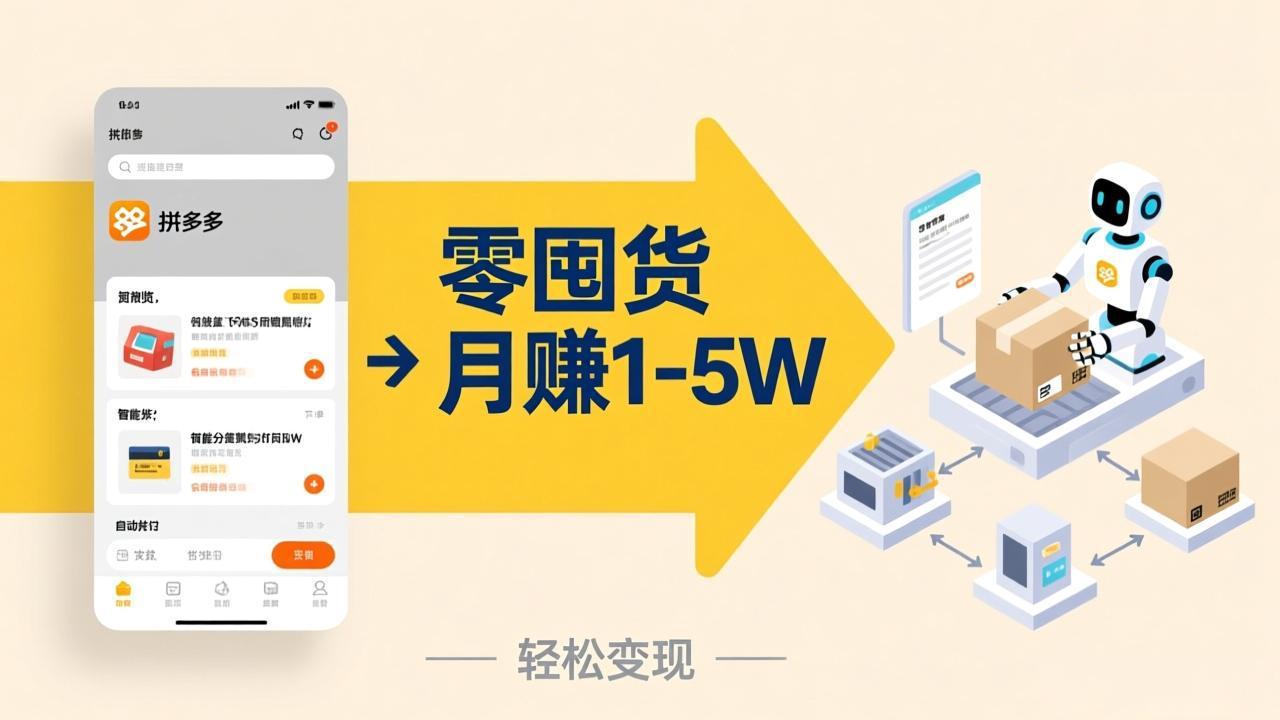 不用囤货不用跑单！拼多多虚拟玩法，机器人管理发货和客服，帮你月赚 1-5W-恒创联盟资源网