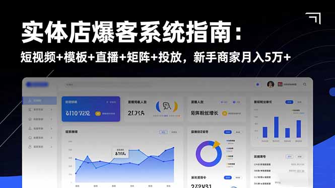 实体店爆客系统指南:短视频+模板+直播+矩阵+投放,新手商家月入5万+-恒创联盟资源网