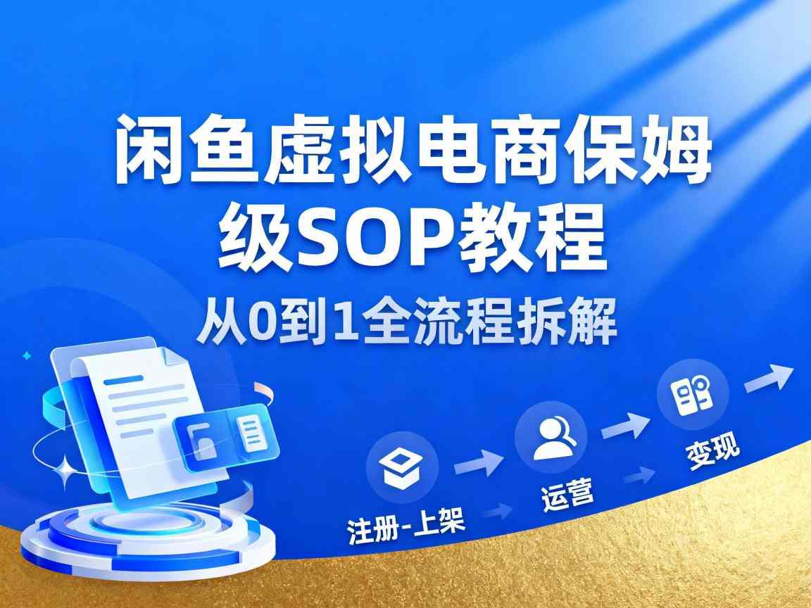 闲鱼虚拟电商，月入轻松过1W，保姆级SOP教程-恒创联盟资源网
