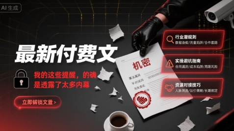 最新付费文:我的这些提醒,的确是透露了太多内幕-恒创联盟资源网