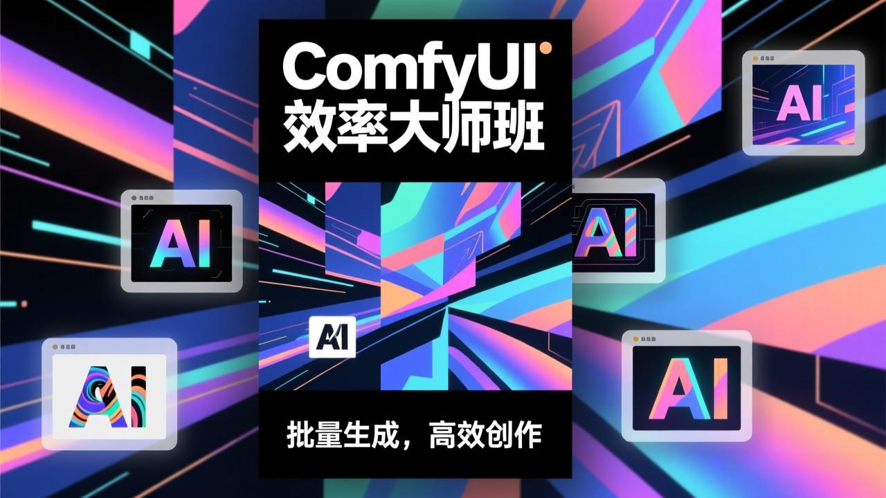 ComfyUI效率大师班：工作流搭建，批量生成，将个人AI出图效率提升5-10倍，月接单收入1-3万-恒创联盟资源网