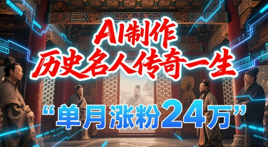 暴力起号!用AI制作历史名人传奇一生,单月涨粉24W,涨粉+变现赛道黑马来了-恒创联盟资源网