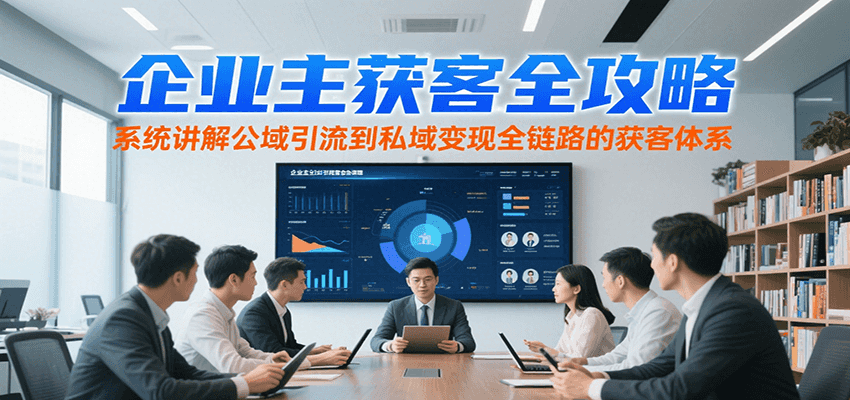 企业主获客全攻略，系统讲解公域引流到私域变现全链路的获客体系-恒创联盟资源网