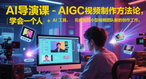AI导演课-AIGC视频制作方法论，学会一个人+AI工具，完成如同小型视频团队般的创作工作，实现导演梦-恒创联盟资源网