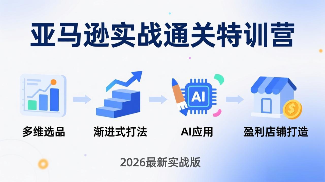亚马逊实战通关特训营：2026年3月更新，多维选品+渐进式打法+AI应用，从0到1打造盈利店铺-恒创联盟资源网