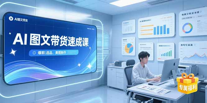 AI图文带货速成课，养号引流秘籍，爆款选品策略，美图制作全流程-恒创联盟资源网