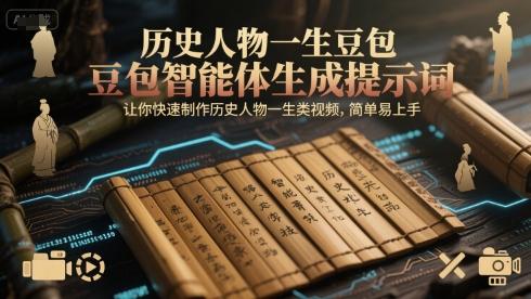 历史人物一生豆包智能体生成提示词，让你快速制作历史人物一生类视频，简单易上手-恒创联盟资源网
