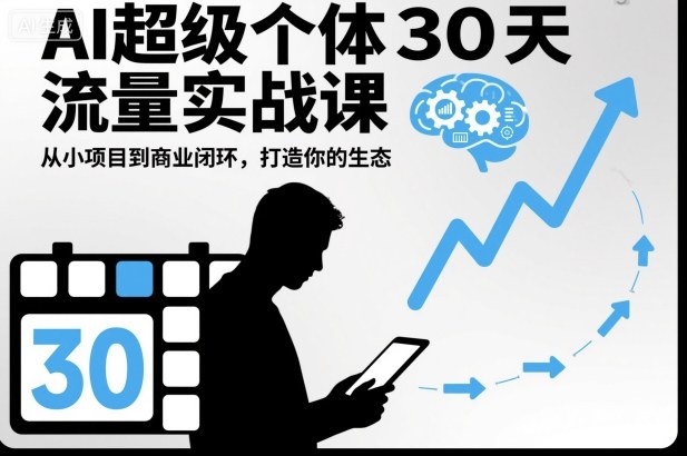 AI超级个体30天流量实战课,从小项目到商业闭环,打造你的生态-恒创联盟资源网